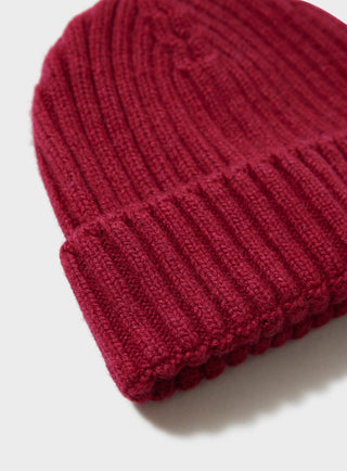 Recycled Cashmere Red Beanie Hat Hats Neem London 