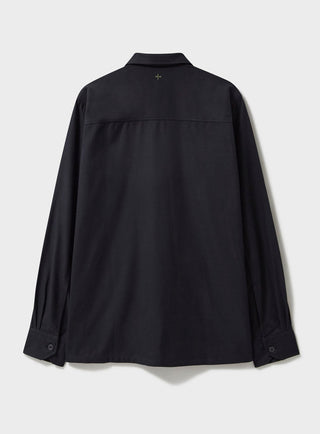 Regenerative Cotton Flannel Black Piccadilly Overshirt Over-Shirts Neem London 