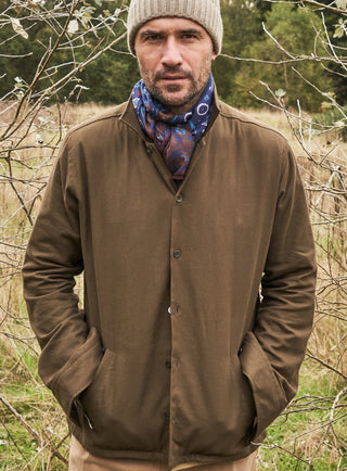 regenerative cotton moss green st james overshirt 