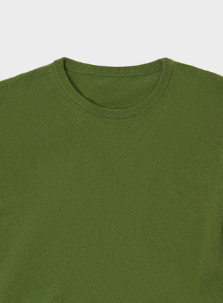 Recycled Italian Wool Knit Green Crew neck