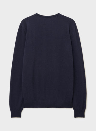 Recycled Wool Italian Navy Crew Neck Knit