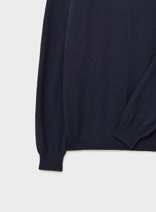 Recycled Wool Italian Navy Crew Neck Knit