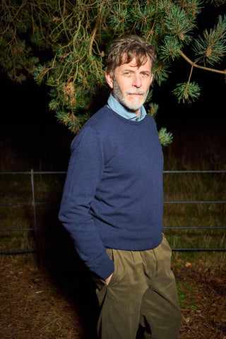 Recycled Wool Italian Navy Crew Neck Knit