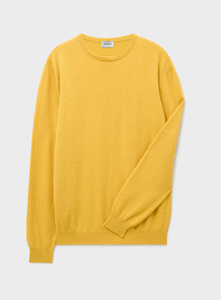 Recycled Italian Wool Knit Yellow Crew Neck