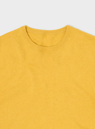 Recycled Italian Wool Knit Yellow Crew neck