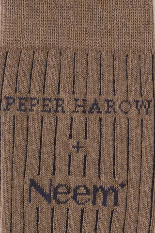 Recycled British Ribbed Cotton Light Brown Men's Socks
