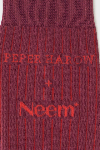 Recycled British Ribbed Cotton Burgundy Men's Socks