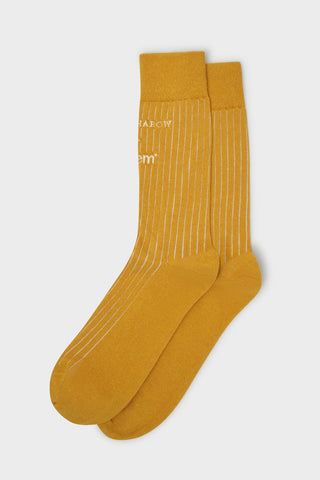 Recycled British Ribbed Cotton Yellow Men's Socks