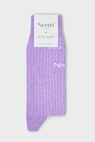 Recycled British Ribbed Cotton Lilac Men's Socks