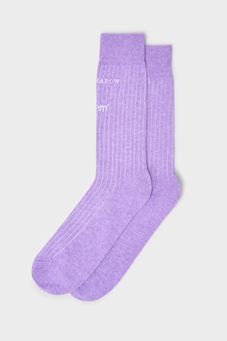 Recycled British Ribbed Cotton Lilac Men's Socks