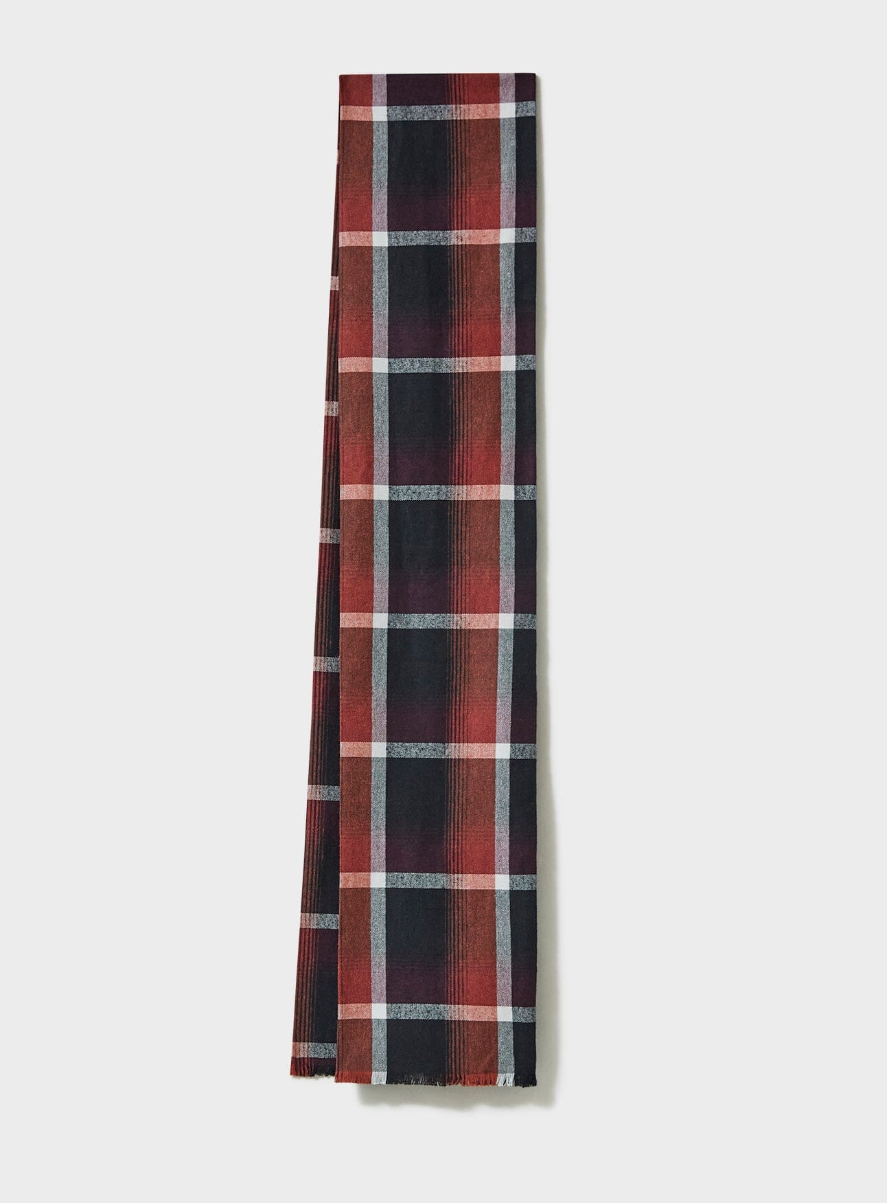Recycled Italian Flannel Black Red Scarf