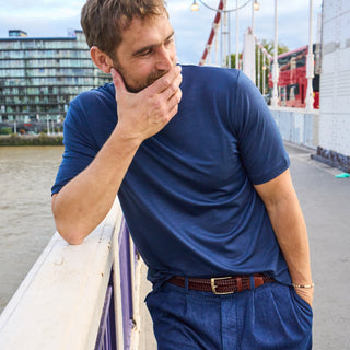 ZQ Merino Steel Blue Super 120s Stretch T-Shirt