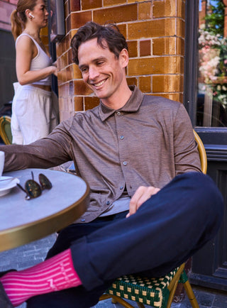 ZQ Merino Wool Jersey Tan stripe Dorset Over-Shirts Neem London 