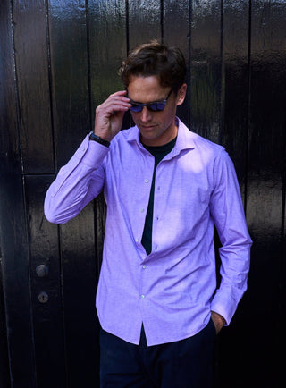 Recycled Italian Lilac Cut Away Comfort Shirt Comfort Shirts Neem London 