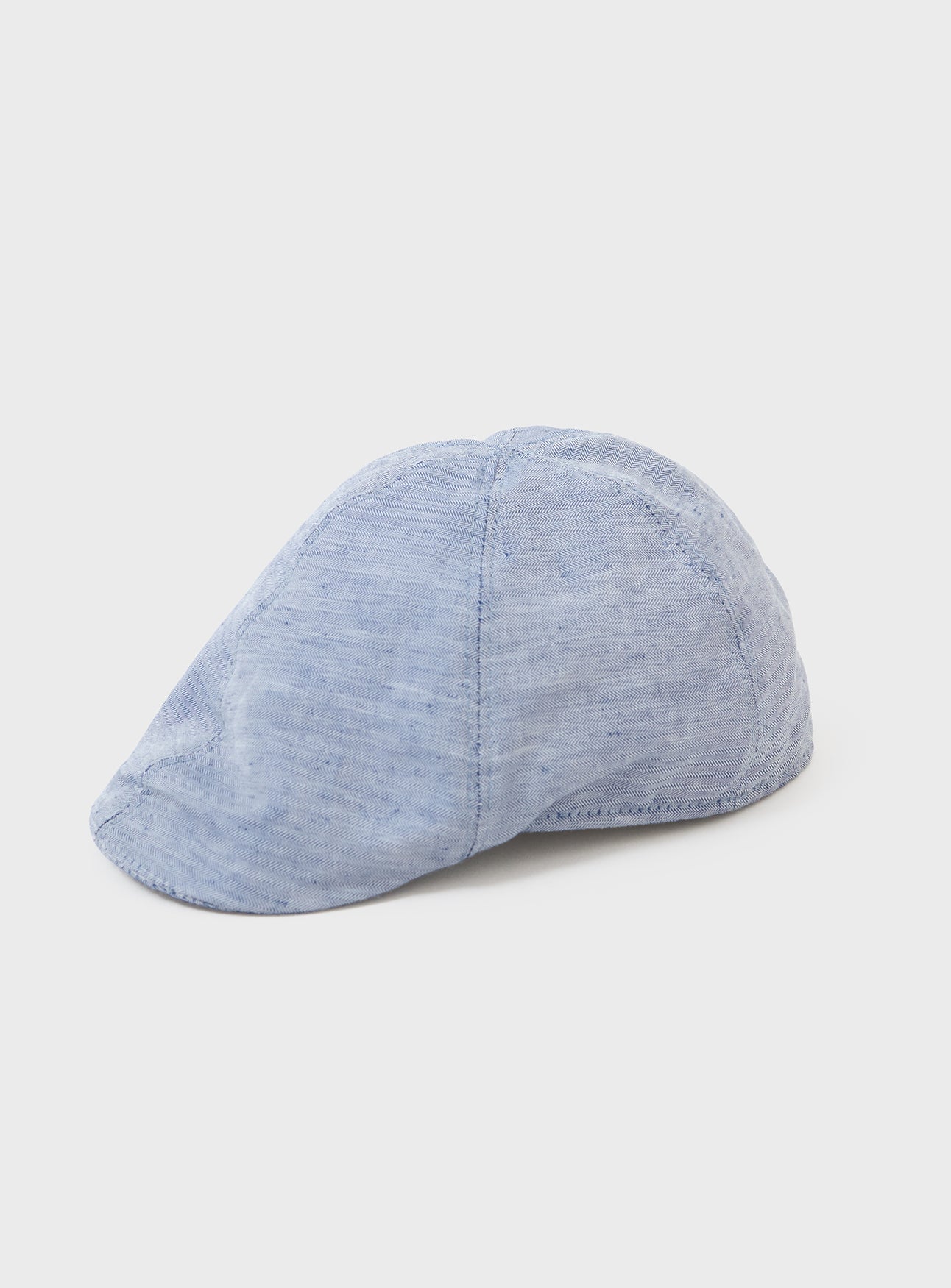 Upcycled Italian Linen Sky Flat Cap