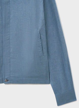 Recycled Italian Blue Chambray Cropped Blouson Jacket