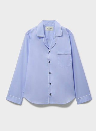 Regenerative Cotton Poplin Sky PJ Shirt Pyjama Shirt Neem London 