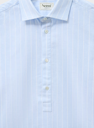 Recycled Oxford Cloth Cotton Sky New Cut Away Popover Shirt