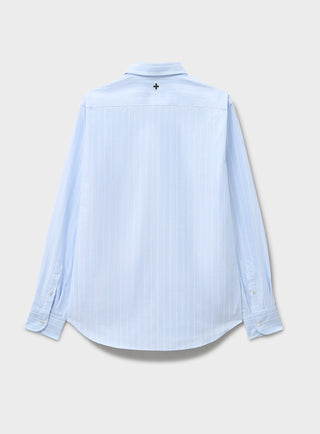 Recycled Oxford Cloth Cotton Sky New Cut Away Popover Shirt