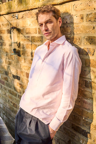 Recycled Italian Oxford Pink New Cut Away Popover Shirt