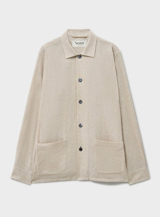 Recycled Cotton Basket Weave Stone Resort Overshirt