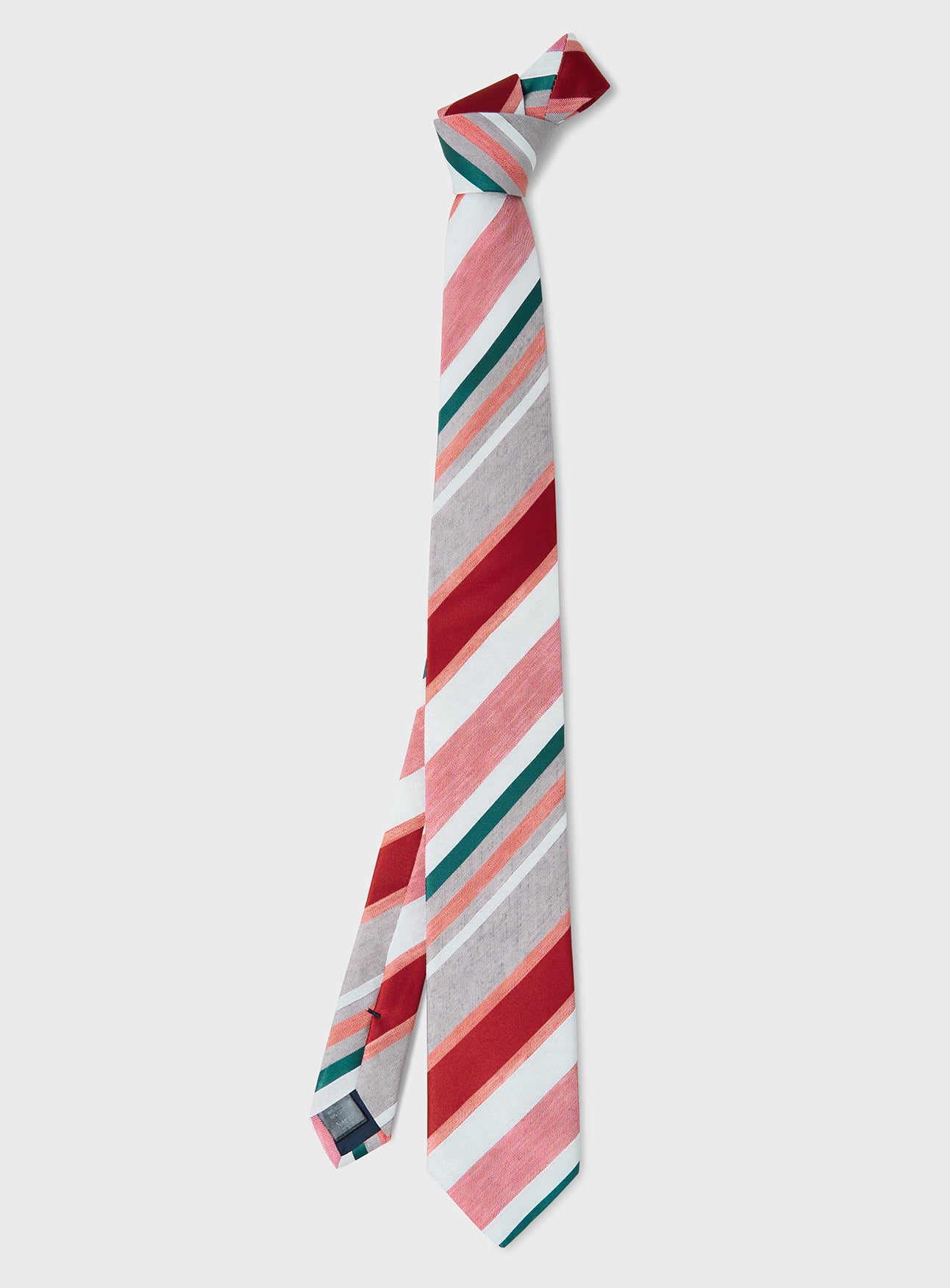 Silk Linen Blend Tan Como Stripe Dazzling Tie