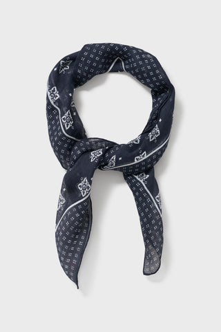 Tencel Linen Navy Medallion Print Bandana