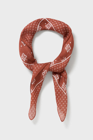 Tencel Linen Blend Red Medallion Print Bandana