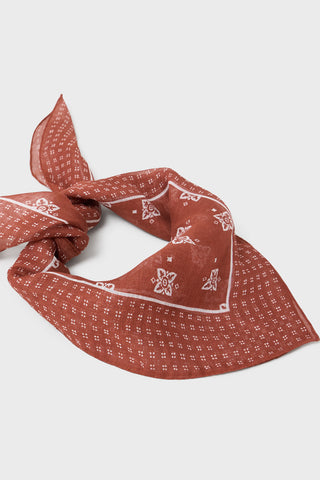Tencel Linen Blend Red Medallion Print Bandana