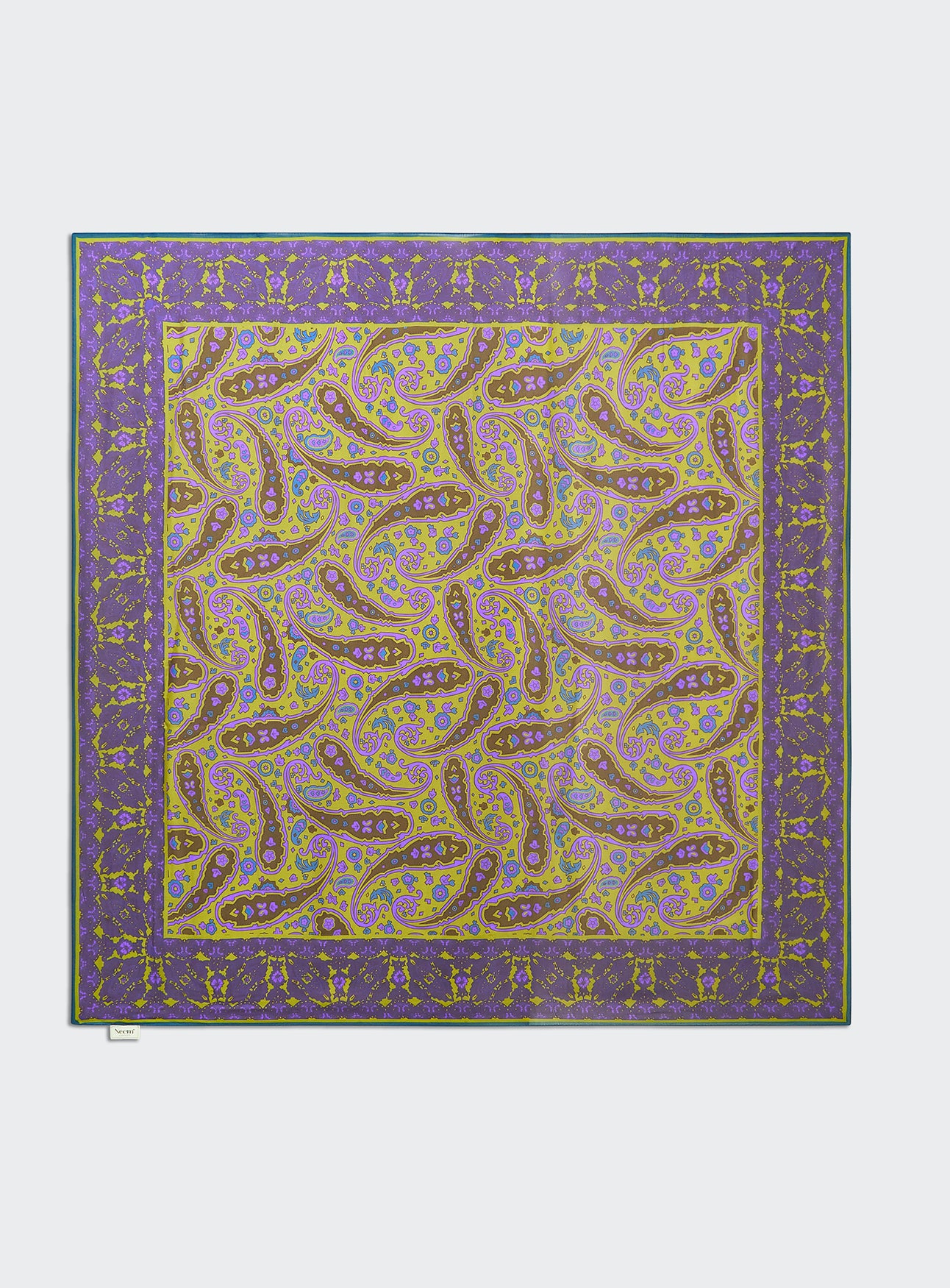 Italian Tencel Gold Paisley Flamboyant Scarf