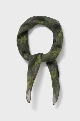 Tencel Linen Blend Modern Floral Green Bandana