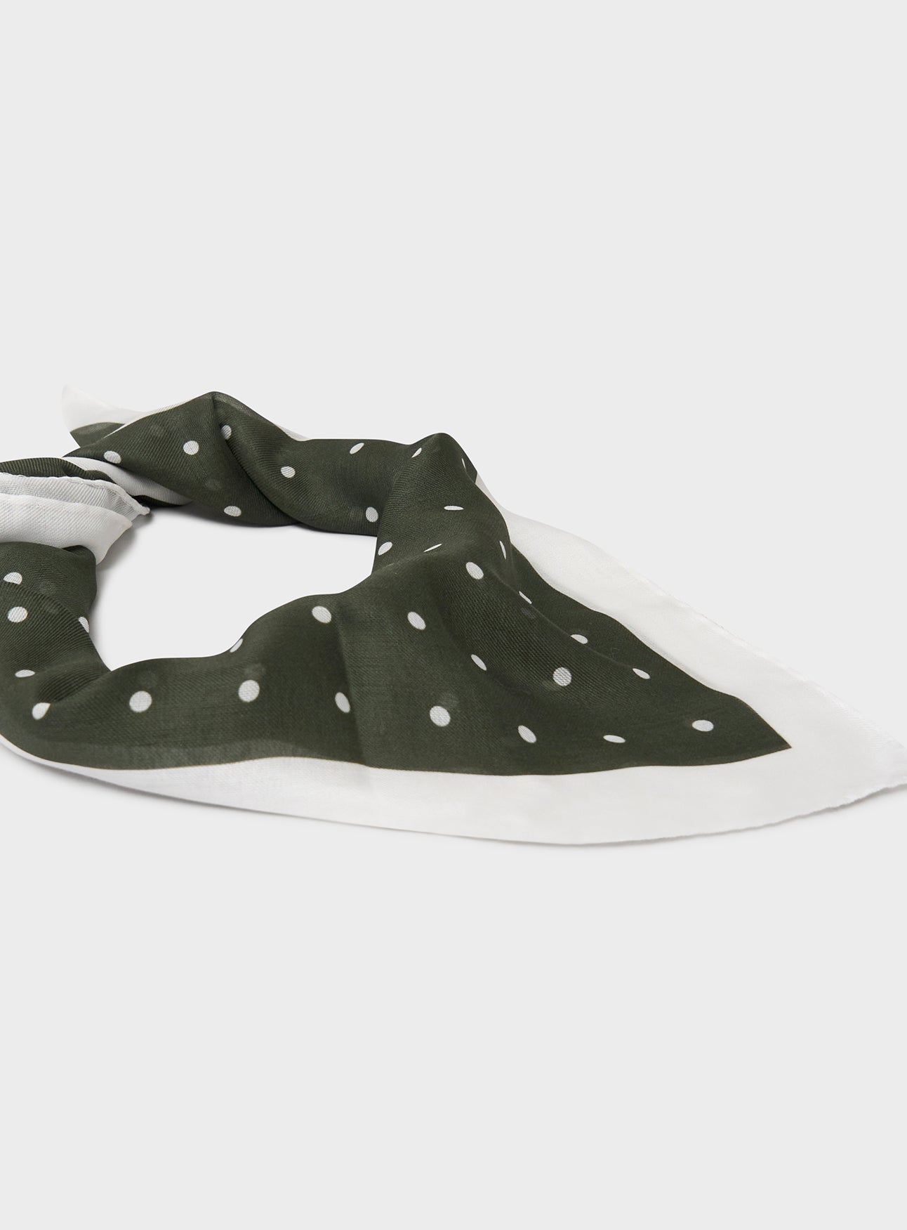 Tencel Polka Dot Forest Green Bandana