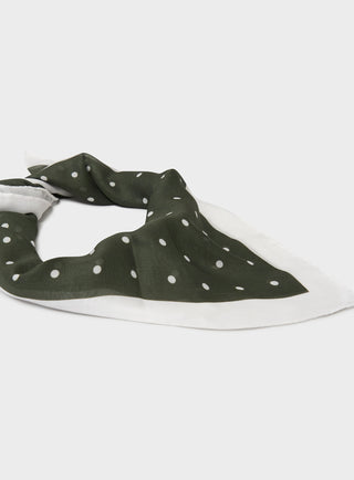 Tencel Polka Dot Forest Green Neem Bandana