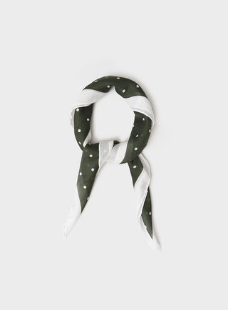 Tencel Polka Dot Forest Green Neem Bandana
