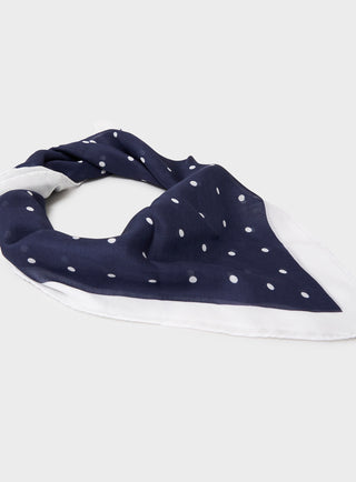 Tencel Polka Dot Navy Neem Bandana