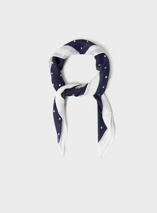 Tencel Polka Dot Navy Neem Bandana