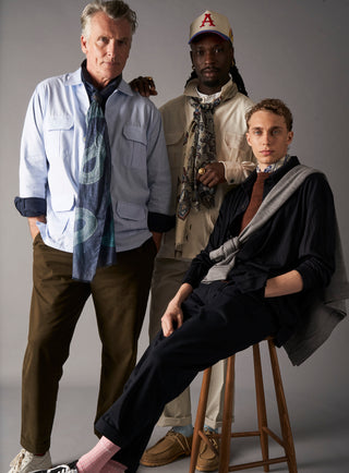 Cotton & Cashmere Wool Deep Navy Neck Scarf