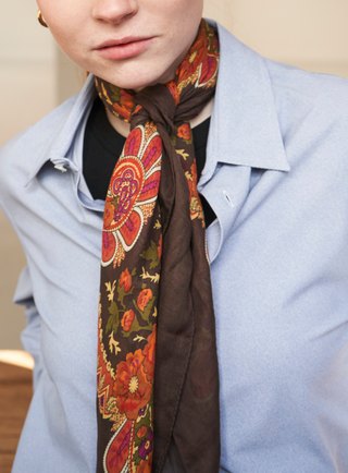 Paisley orange scarf for women 