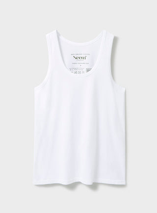 Organic 100% White Vest T shirts Neem London 