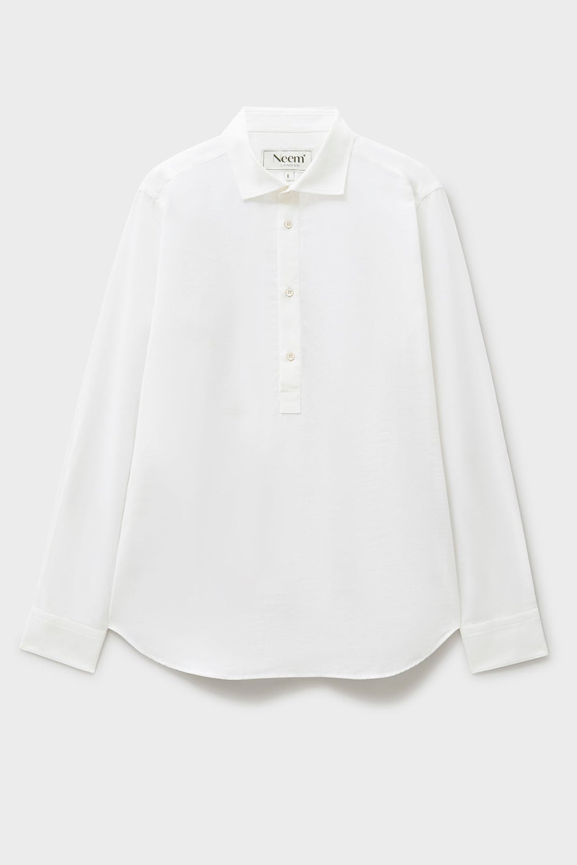 Recycled Italian Cut Away Collar Popover Shirt