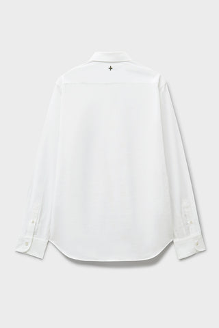 Recycled Italian White Cut Away Collar Popover Shirt