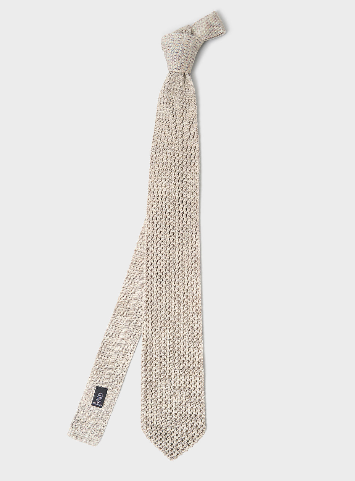 Recycled Wool Knit Oatmeal Tie