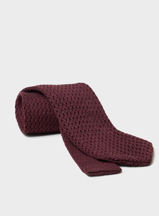 Wool Como Knit Burgundy Tie