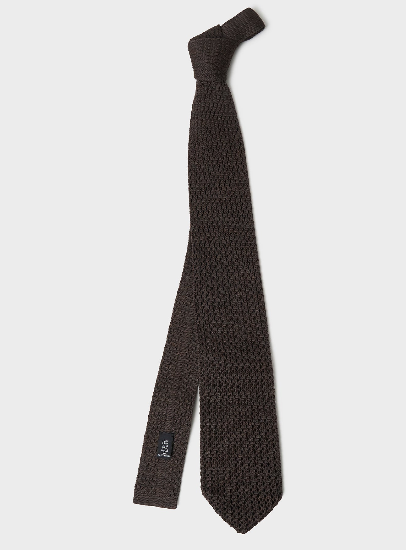 Neem London Wool Knit Chocolate Tie