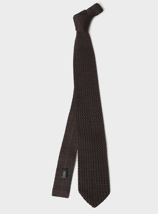 Wool Knit Chocolate Tie