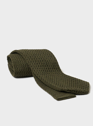 Recycled Wool Knit Green Tie