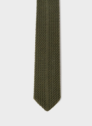 Recycled Wool Knit Green Tie