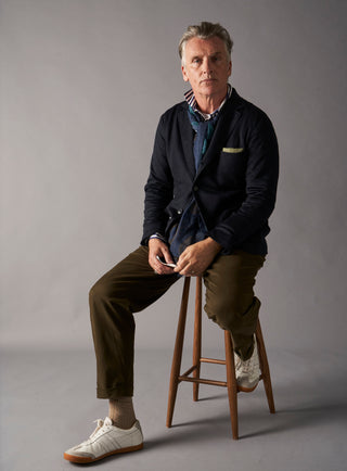 ZQ Merino Wool Dark Navy Prince of Wales Check Blazer