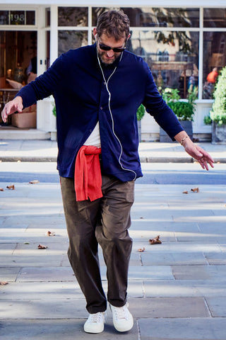zq merino wool blue long sleeve overshirt