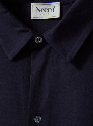 ZQ Merino Wool Jersey Navy Shirt Over-Shirts Neem London 